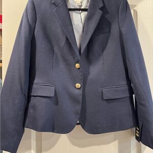 J. Crew Factory Classic Navy Blazer with Gold Accents